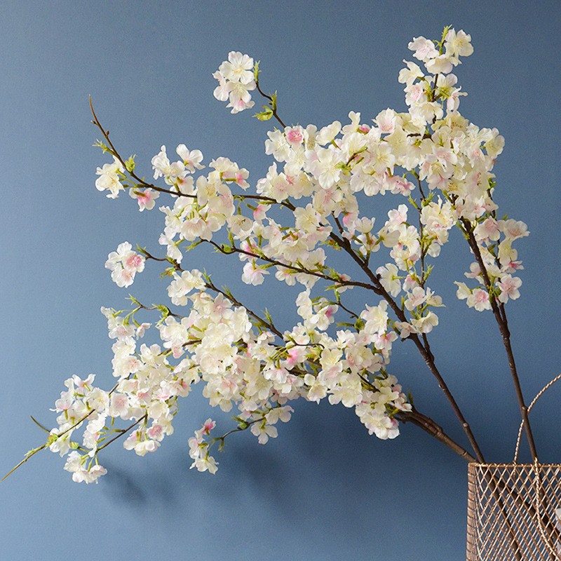 The manufacturer simulates 4-pronged cherry blossom branches, long branches, artificial flowers, silk fabric, plastic flowers, wedding decorations, arches, guiding paths, and artificial flowers detail image 12