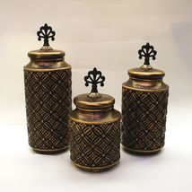 新款美式陶瓷花瓶三件套 创意酒店软装摆件 手绘陶瓷干花瓶工艺7金堡花瓶