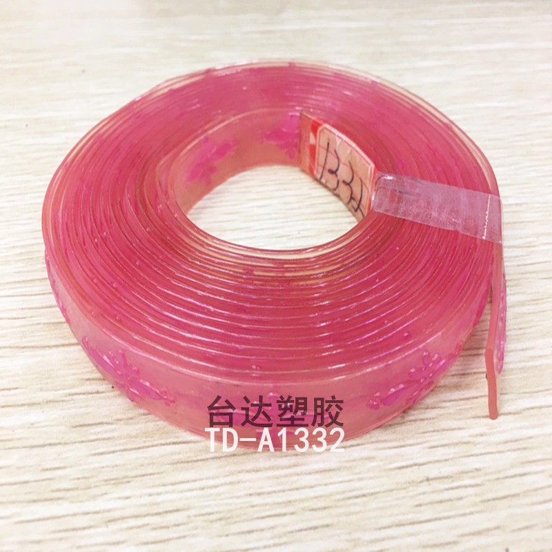 台达塑胶供应PVC鞋面、PVC凉鞋胶条，塑料鞋材加工#水晶条贴钻详情图1