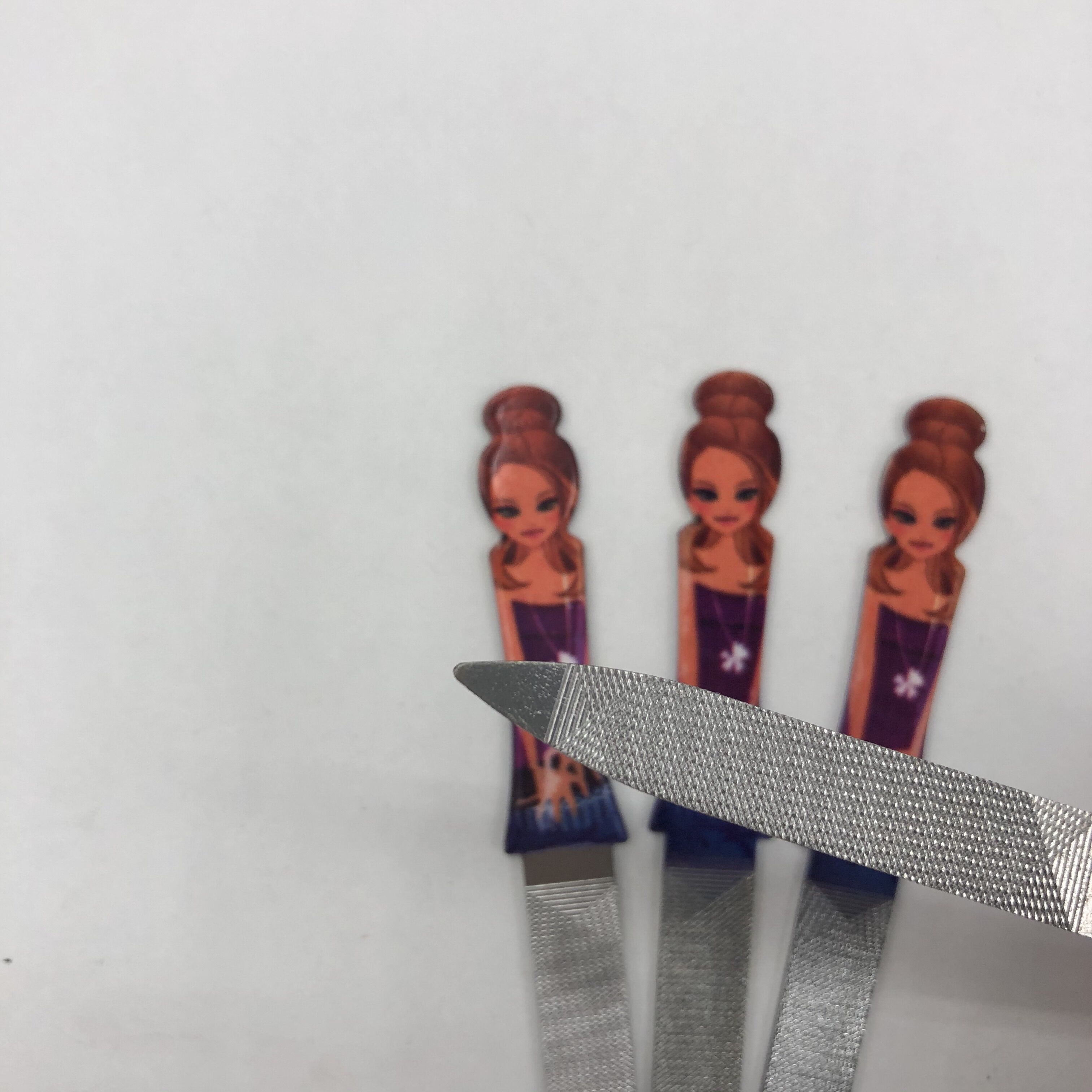 Beauty Head nail file Stainless steel double-ended dual-purpose nail file cuticle fork Plastic handle nail file Nail manicure cuticle remover tool Manicure trimmer Item Picture