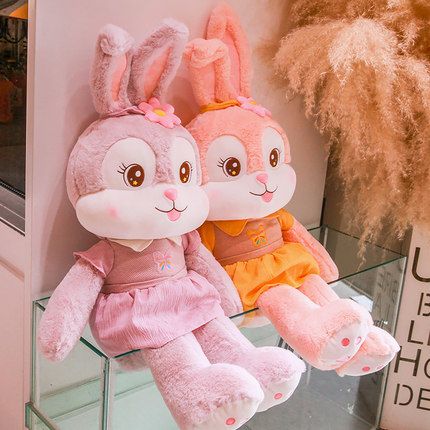 Cute bunny doll purple plush toy sleeping pillow doll doll girl birthday gift thumbnail