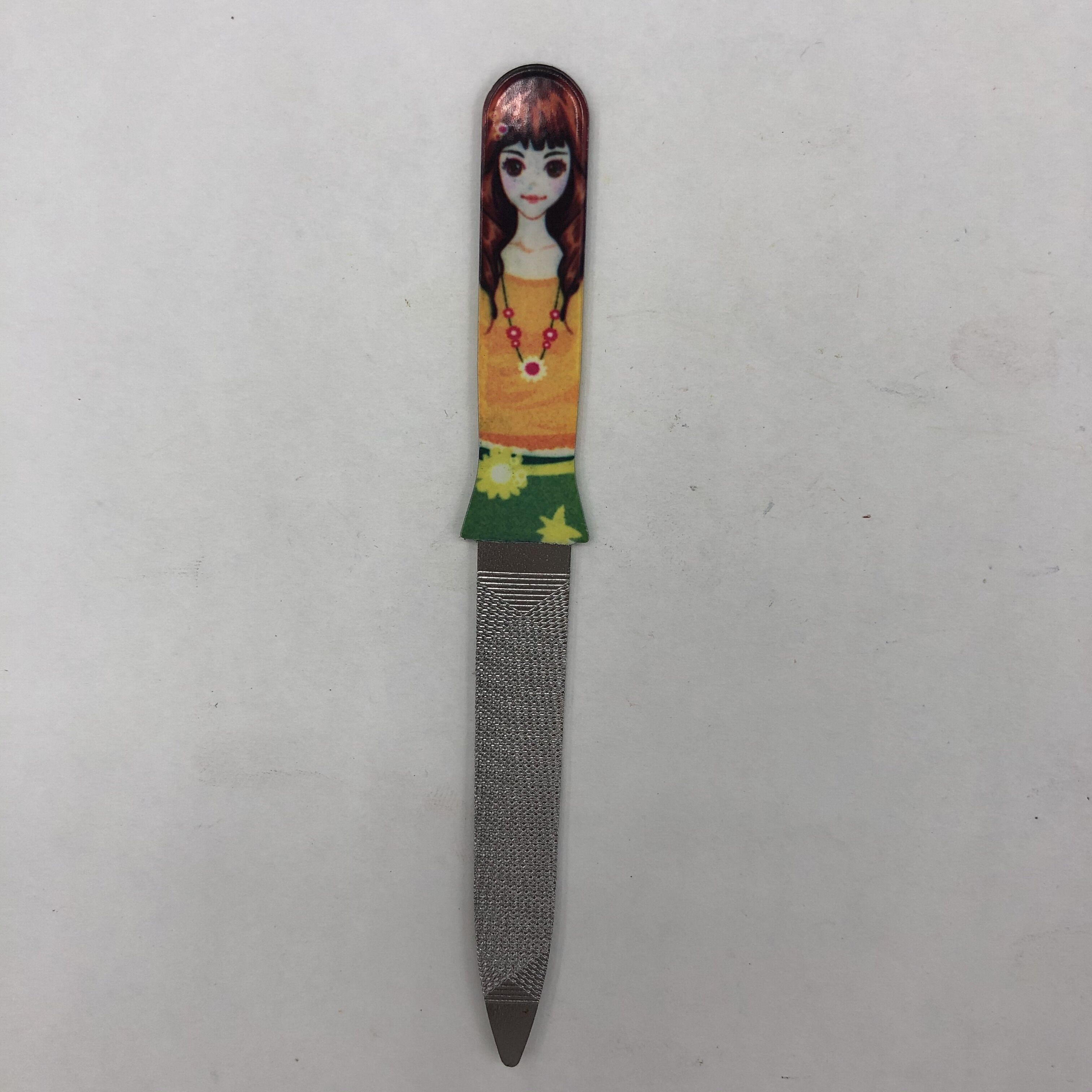 Nail file Stainless steel nail trimmer Double-ended nail file cutiver fork Plastic handle nail file Manicure manicure cutiver tool full figure