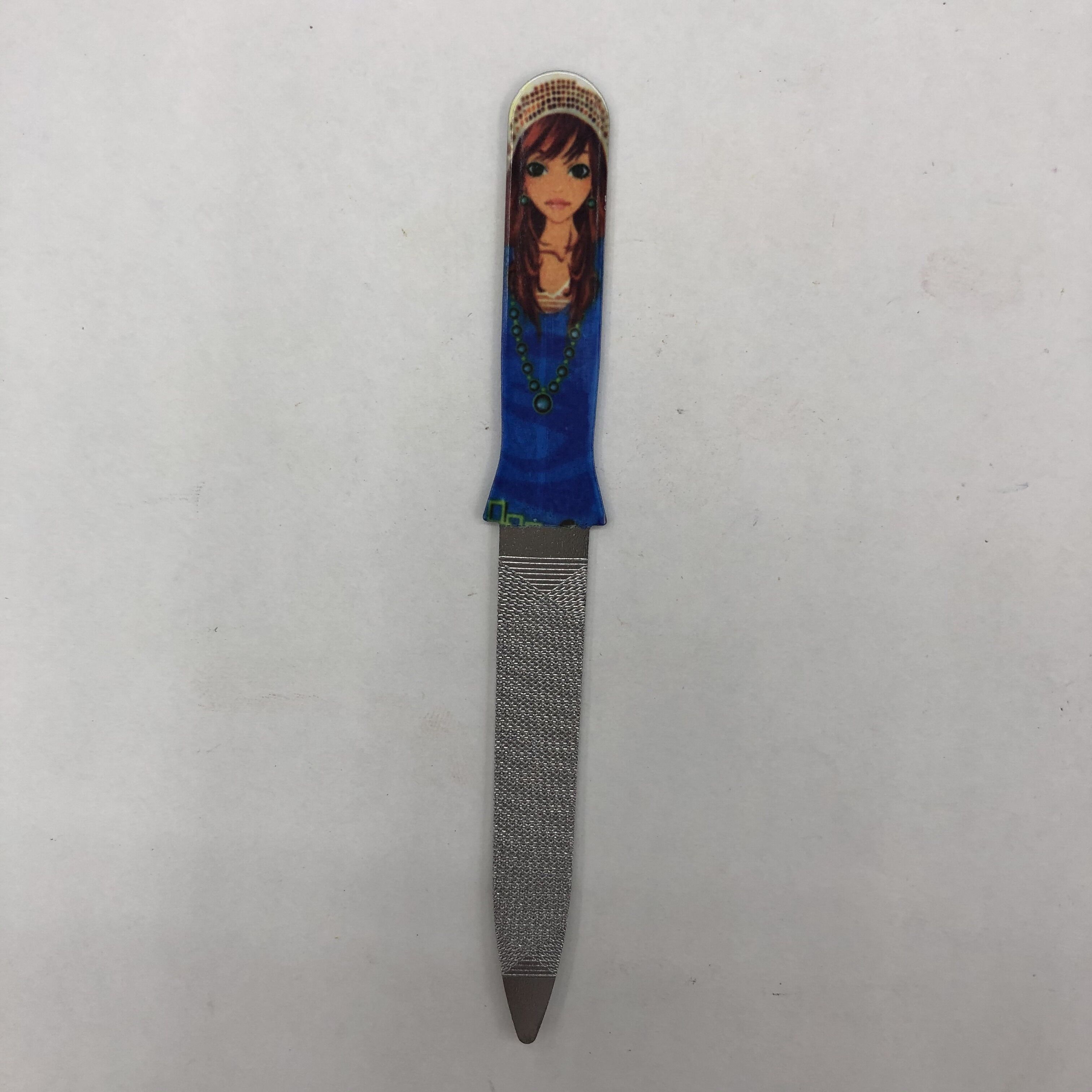 Nail art tools, nail file, stainless steel double-headed dual-purpose nail file, dead skin fork, plastic handle nail file, nail trimming, dead skin removal tool, nail trimmer