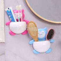 Bathroom suction wall Baby toothbrush holder Toothpaste tube cartoon cute tooth holder Wall mounted bathroom toiletry cup holder