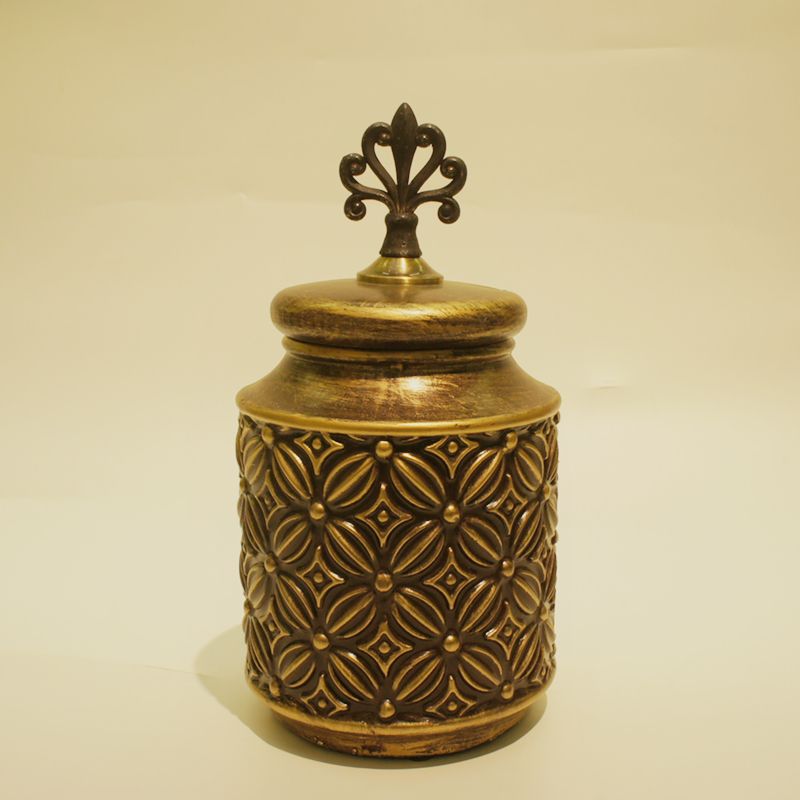 New American ceramic vase three-piece set Creative Hotel soft decoration pieces Hand-painted ceramic dry vase craft 8 Golden Castle vase Application Scenario