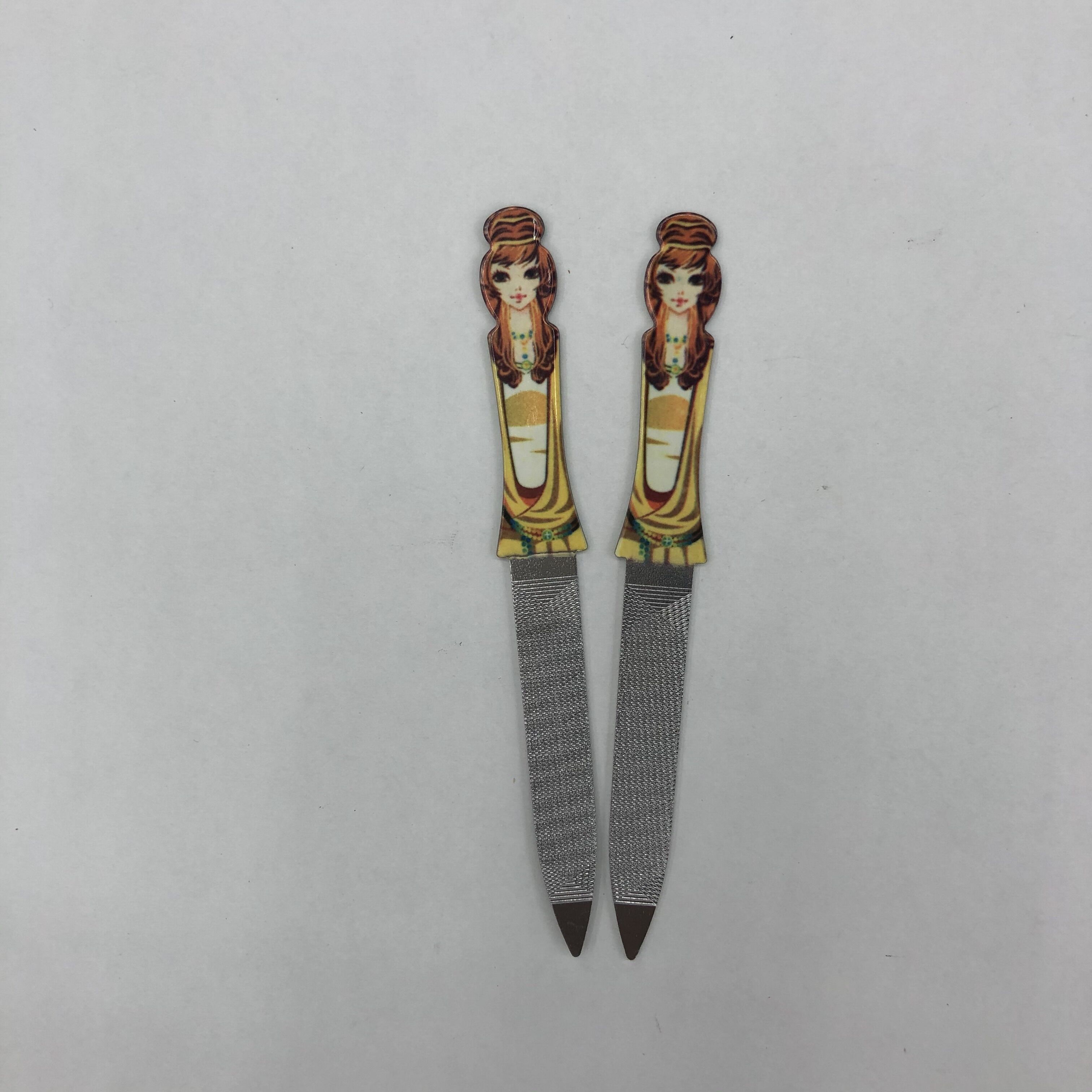 Nail file Stainless steel single-ended nail file cuticle fork Plastic handle nail file Nail manicure cuticle remover tool Nail trimmer details Picture