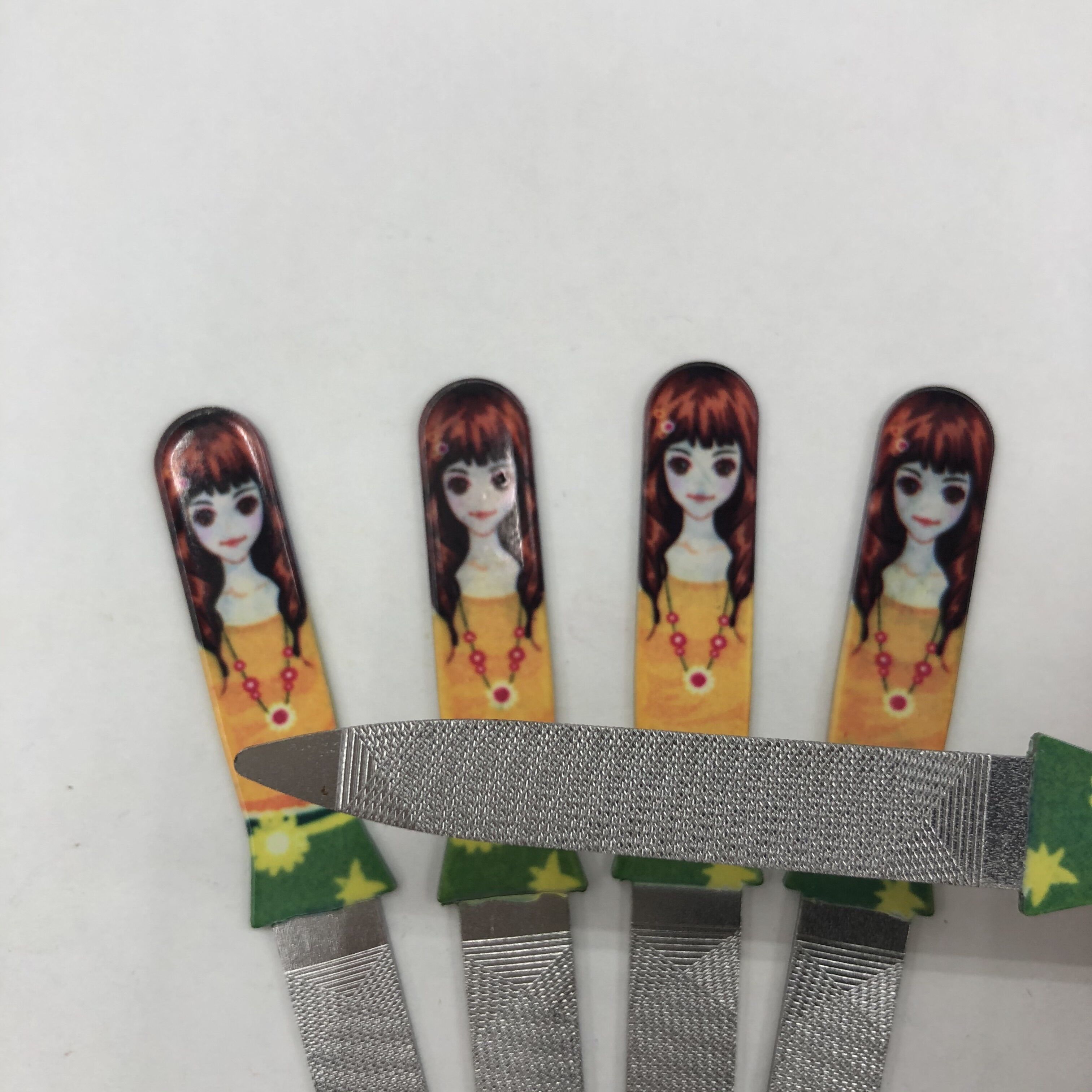 Nail file Stainless steel nail trimmer Double-ended nail file cutiver fork Plastic handle nail file Manicure manicure cutiver tool Item Picture