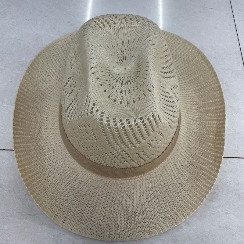 Men's Hat Outdoor Leisure Beach Shade Large Diamond Shape Large Denim Picture Texture Knitted Men's Hat Specification drawing