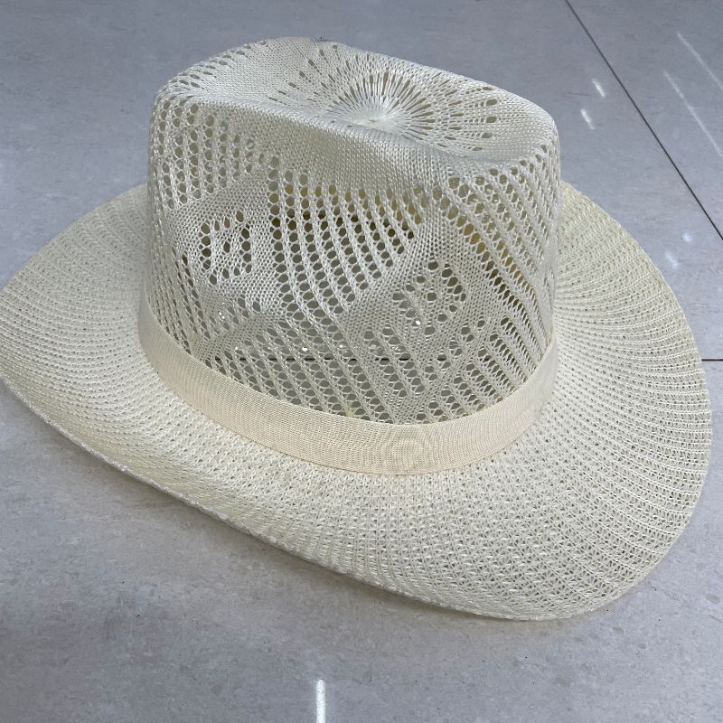 Men's Hat Outdoor Leisure Beach Shade Large Diamond Shape Large Denim Picture Texture Knitted Men's Hat Application Scenario