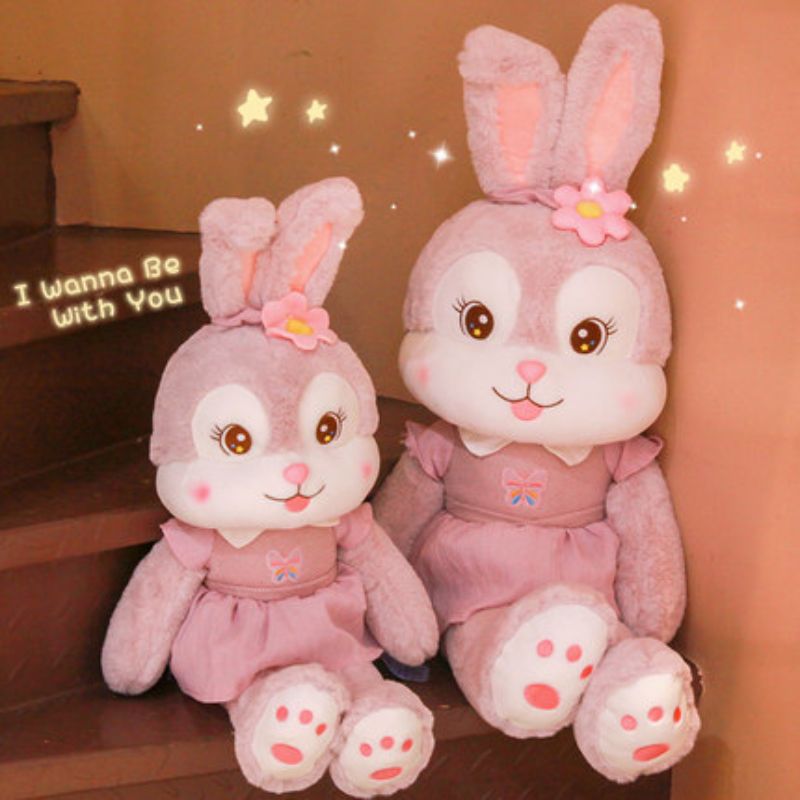 Cute little rabbit doll, pink plush toy, sleeping pillow, plush doll, birthday gift for girls details Picture