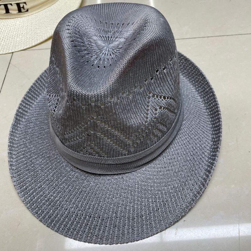 Men's Hat Cowboy Hat Casual Fashion Knitting Trend Outdoor Casual Texture Men's Hat Air Vent Item Picture