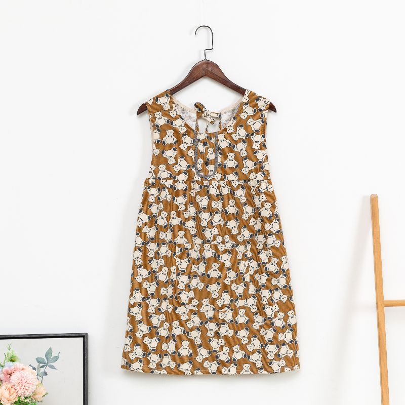 Teddy Bear Vest Household Kitchen Waterproof Oil Apron Korean Version Can Still Wipe Hands Specification drawing