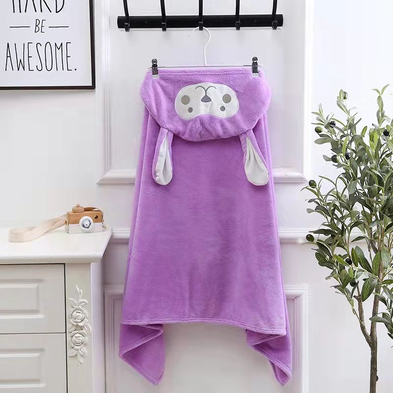 Children's bath towels, cloaks with caps, baby bathrobes, coral fleece, soft and absorbent, newborn baby bath towels Item Picture