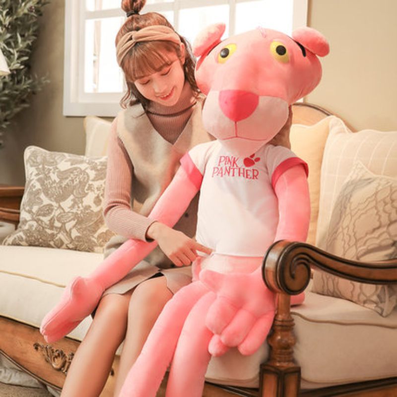 Authentic pink leopard doll, cute pink naughty leopard plush toy, plush pillow, birthday gift for girls