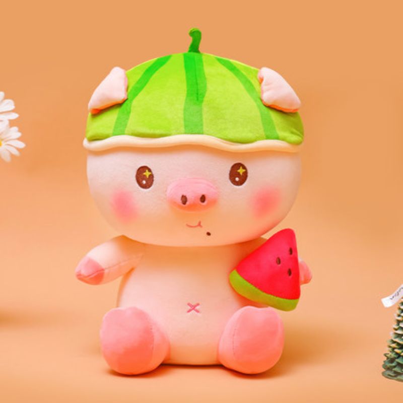 Cute watermelon pig doll, baby plush toy, soothing doll, sleeping pillow, children's birthday gift, Rag Doll Application Scenario
