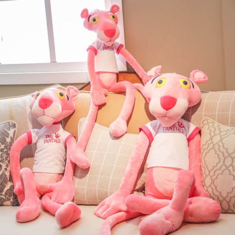 Authentic pink leopard doll, cute pink naughty leopard plush toy, plush pillow, birthday gift for girls Item Picture