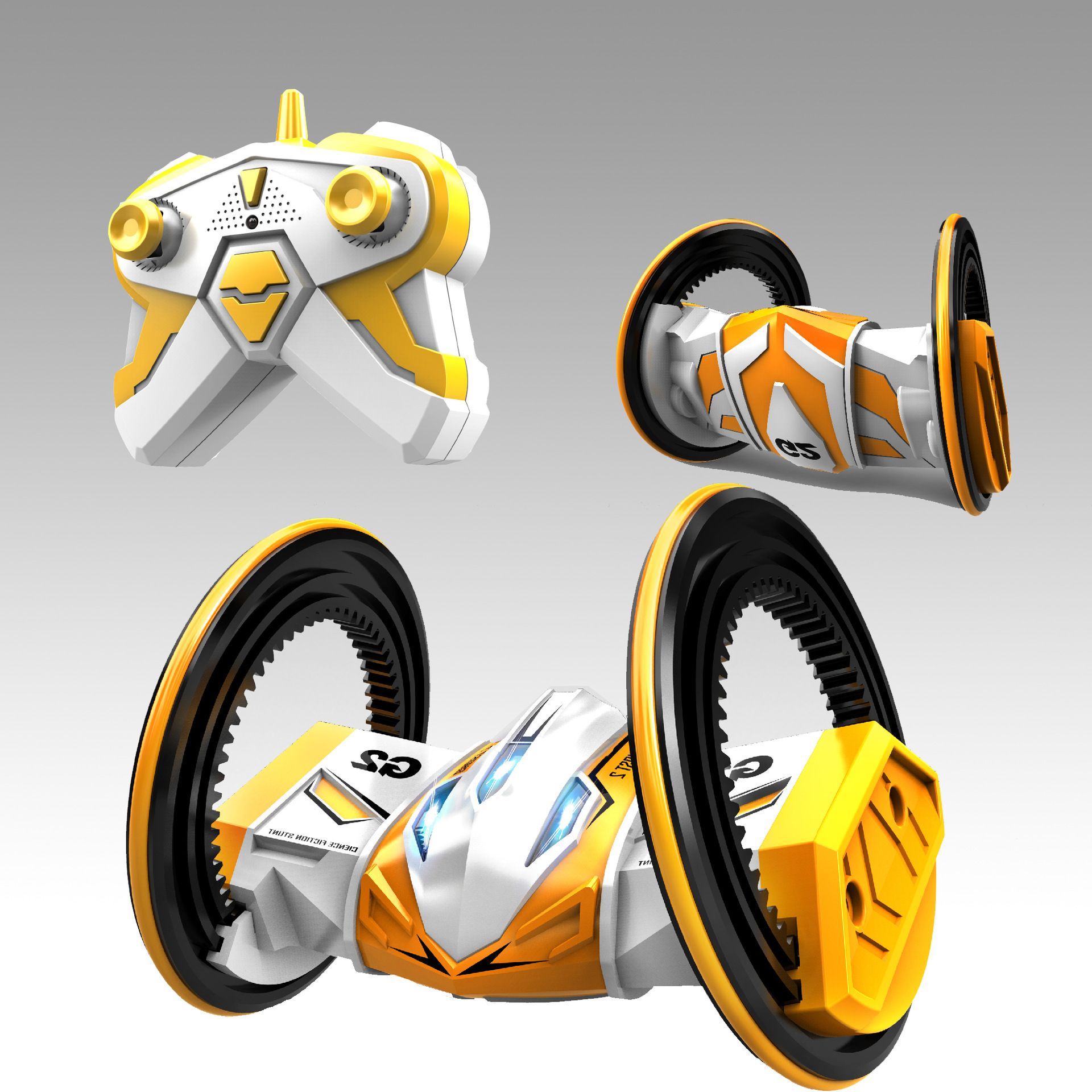 Cross-border children's toy remote control stunt car MINI double large wheels 2.4G remote control car, high-speed battery-powered with lights Specification image