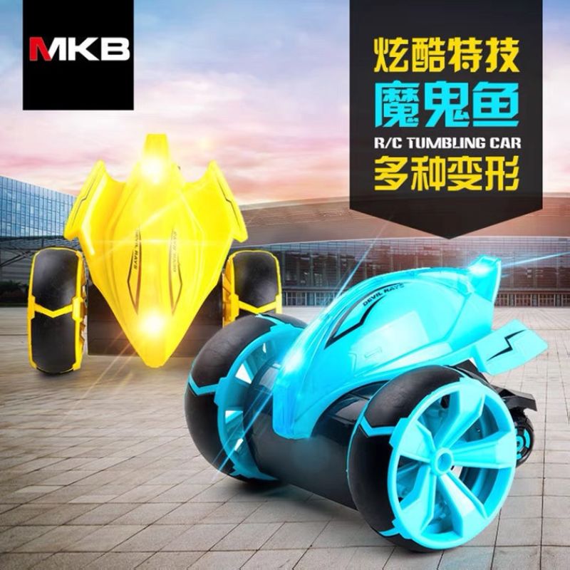 Devil rays cool stunt car handle control remoto inalámbrico dumper spinning jump day juguetes para niños nueva llegada