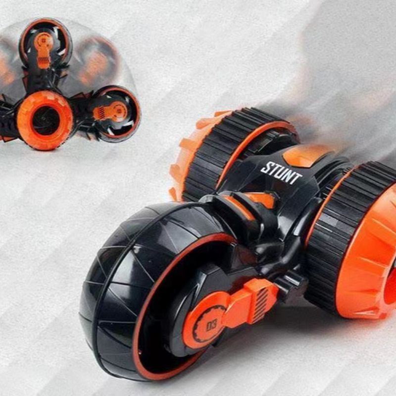 Four-way remote control car, three-wheeled electric toy car, electric stunt rolling car, children's racing car, transformable car, new and unique Specification image