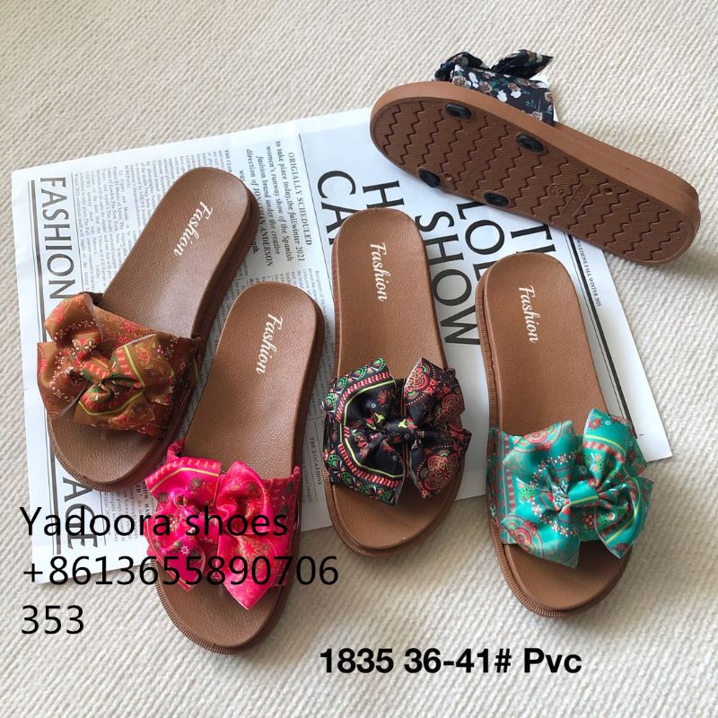 Vintage slippers for women with bows
