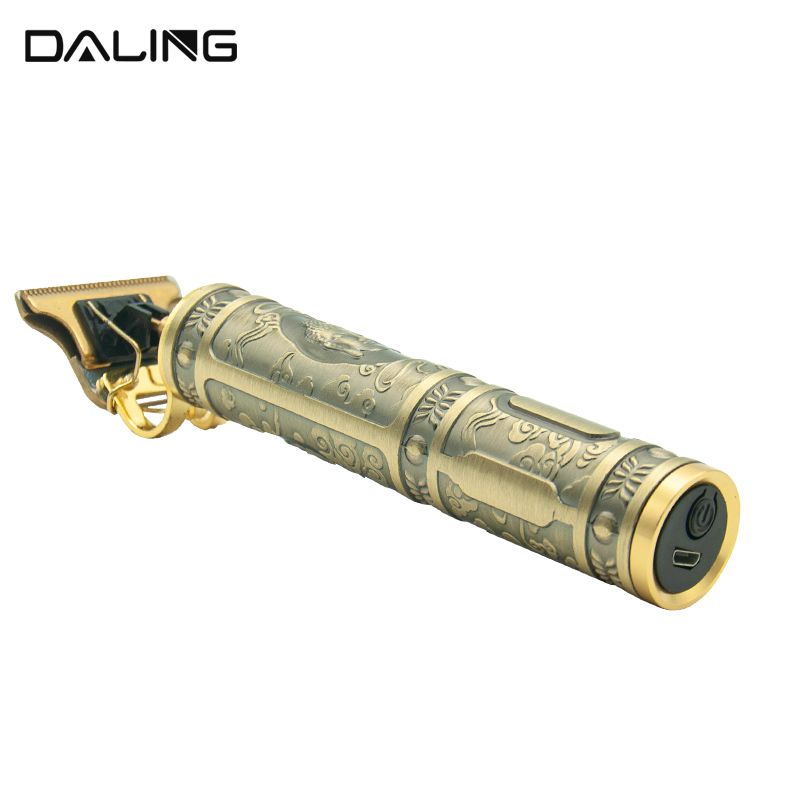 DALING-1305 Engraved clipper, Hair clipper, electric hair clipper, oil hair clipper, hair shaving magic tool, engraved trimming, blank space for hair cutting, Gold-plated Buddha head, USB charging, wholesale for export Item Picture