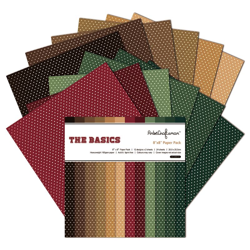 DIY handmade scrapbook planner materials: 8-inch patterned paper background paper, 24 sheets AC210903 Specification drawing