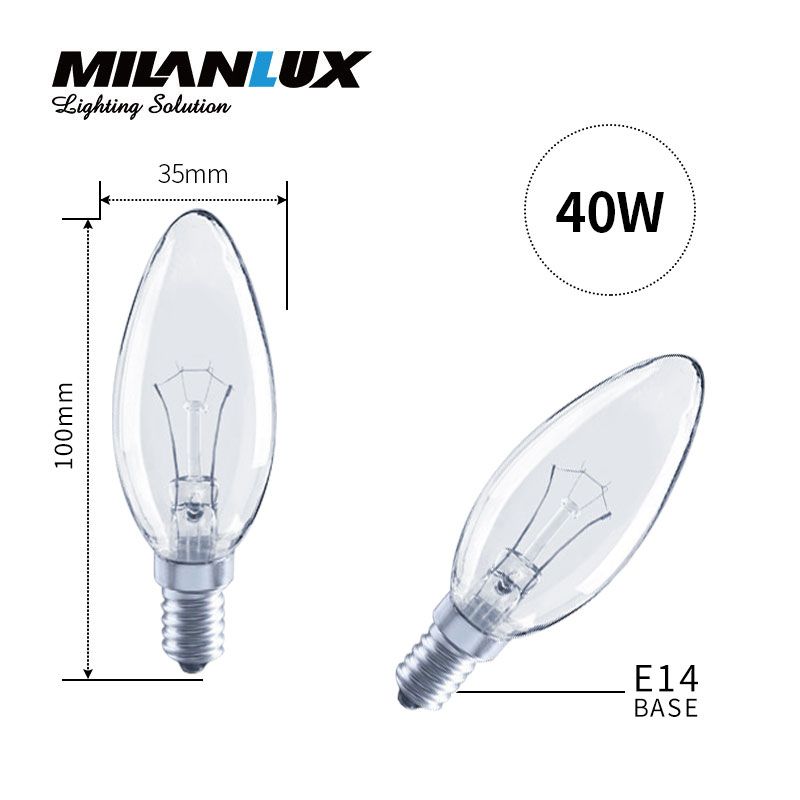 40W Candle Bulb E14 Screw Special Purpose Bulb Plant Growth Lamp Professional Export South America Africa Middle East And So On Specification drawing