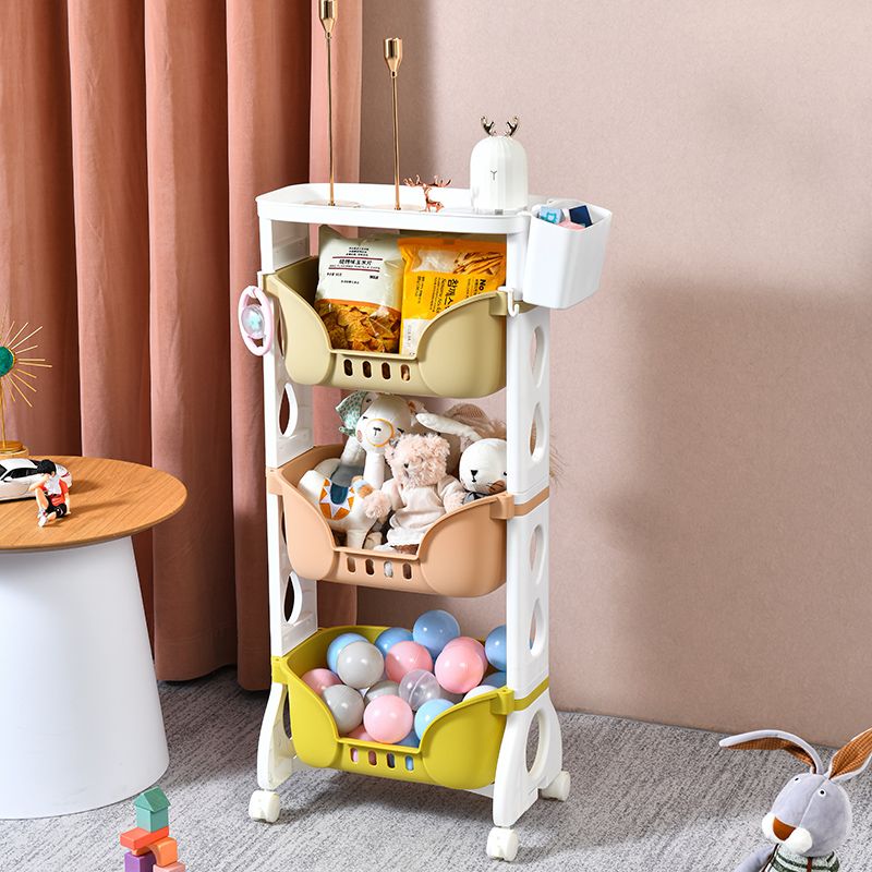 Two-tier Nordic kitchen shelves, dining cart, bathroom plastic storage racks, toy racks details Picture