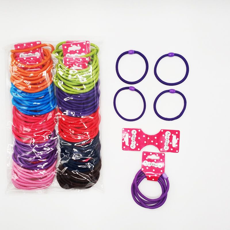 Hair band, rubber band, women's hair tie, Korean version, high-elasticity and durable leather case, simple and elegant, black hair band, thick ponytail, Internet celebrity, 4 pieces per clip details Picture