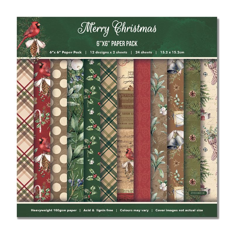 DIY handmade scrapbook planner materials: 6-inch patterned paper background paper, 24 sheets ZYS210803 Specification drawing