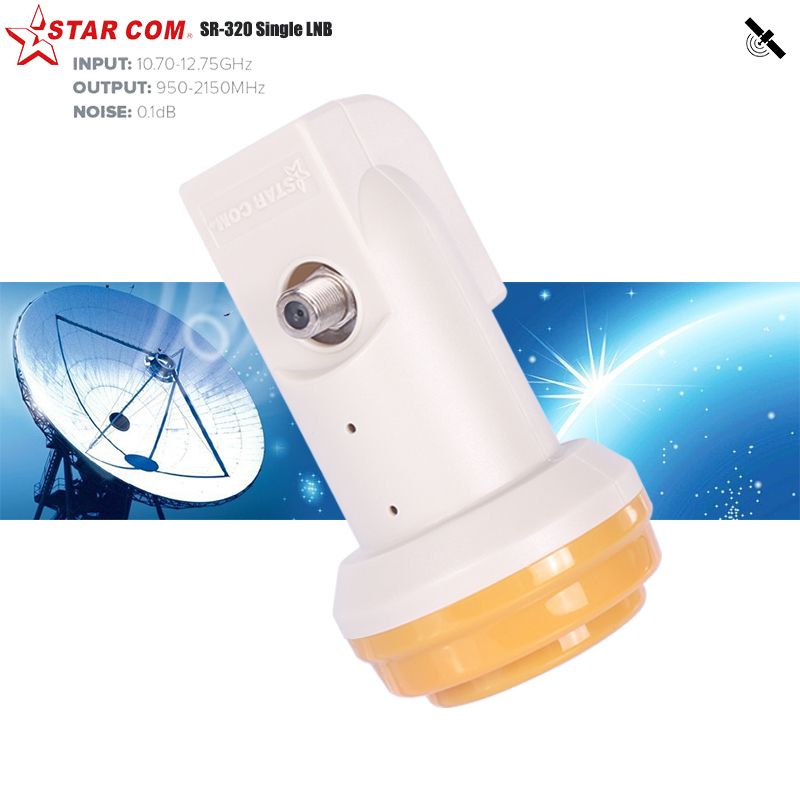 LNB SR320ACE Set Starcom Single LNB Satellite TV Receiver Low Noise Figure 0.1dB HD Digigtal Universal KU BAND Single thumbnail