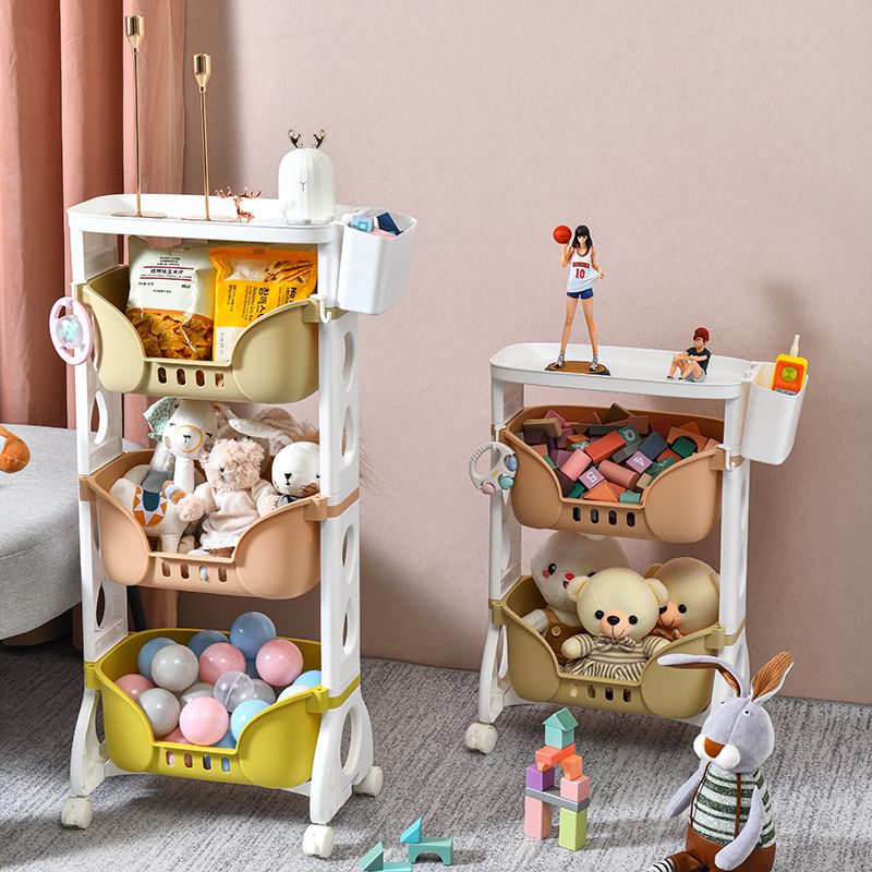 Two-tier Nordic kitchen shelves, dining cart, bathroom plastic storage racks, toy racks Specification drawing