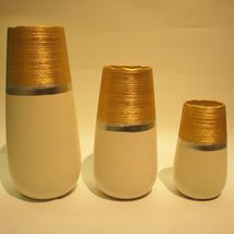 新款美式陶瓷花瓶三件套 创意酒店软装摆件 手绘陶瓷干花瓶工艺02