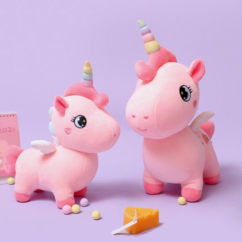 Internet-famous unicorn plush toy, girl bed pillow, children's doll, soothing doll, rainbow pony Application Scenario