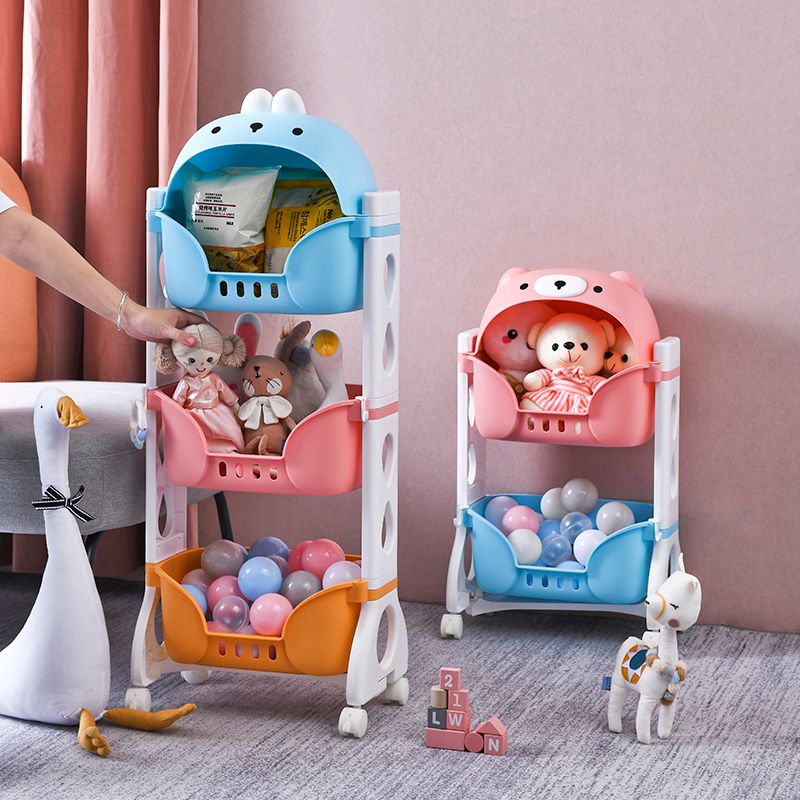 Two-story toy storage rack, bedroom children's storage rack, living room snacks, picture book floor multi-layer storage rack Application Scenario