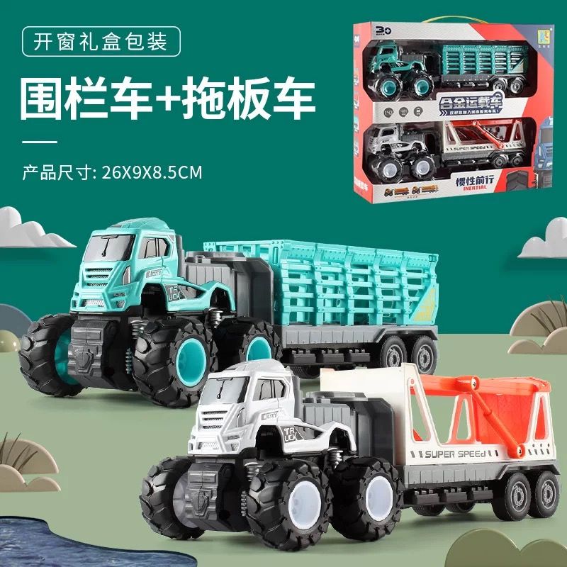 Children's toy car model, large engineering vehicle, boy simulation container, alloy car, transportation large truck details Picture