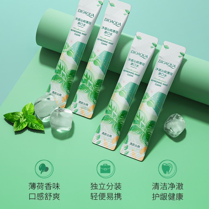 Poquanya Clear Refreshing mint mouthwash breath cleaning mouth guard dental tartar oral care breath fresh details Picture