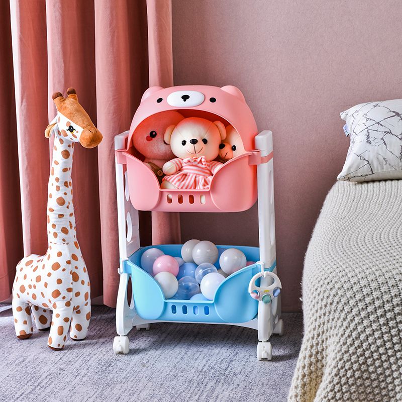 Two-story toy storage rack, bedroom children's storage rack, living room snacks, picture book floor multi-layer storage rack full figure
