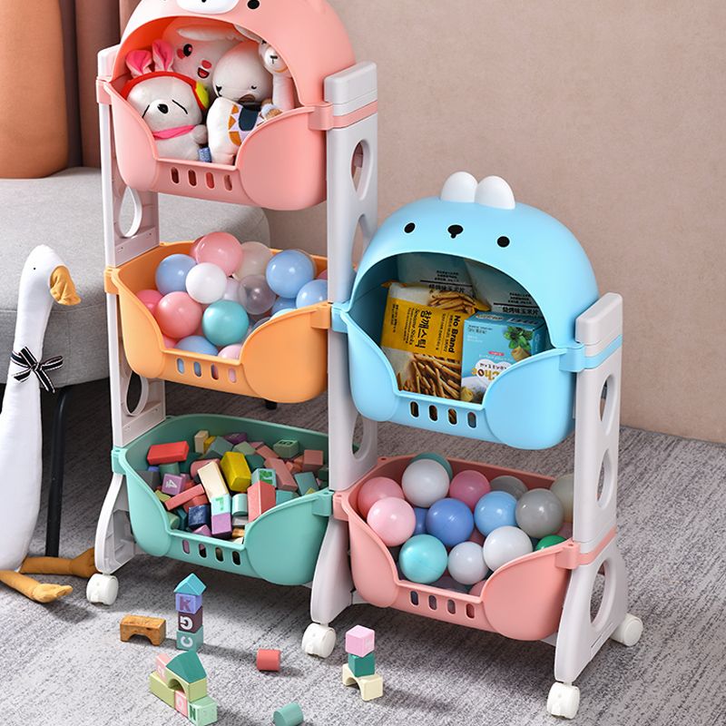 Three-layer bookshelf, children's toy storage rack, multi-layer trolley storage rack, floor-standing children's toy storage rack Application Scenario