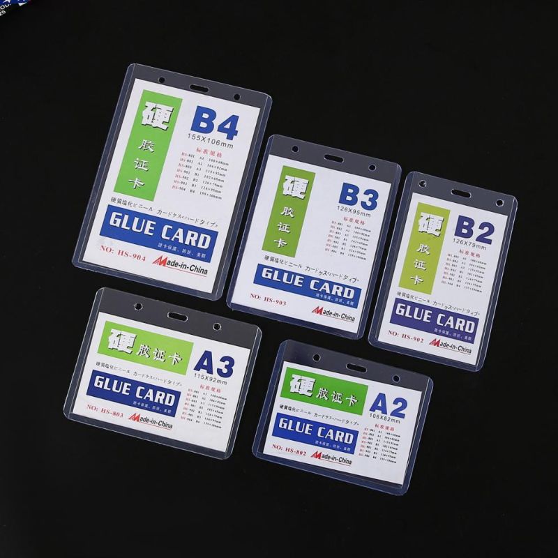 pvc hard rubber sleeve, transparent A7B4B2B7 hard shell card holder, work name tag, name tag, work name tag, lanyard card holder Item Picture