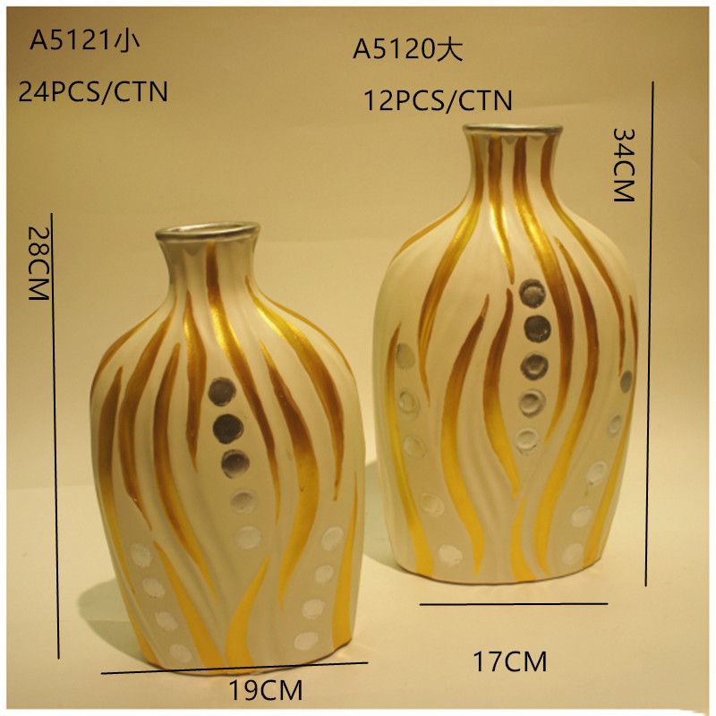 Ceramic flower pot Wedding gift Ceramic crafts Living Room Decoration Home European luxury fashion Creative dry flower pot Gold Castle vase simulation flower home decoration Christmas 1 details Picture