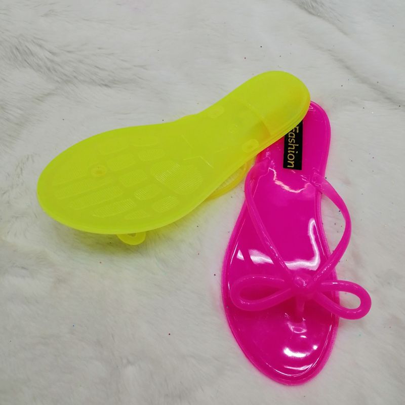 Candy Color Tie With Bow One Miter Flat Soft Sole Comfortable Breathable Summer Must-Have Flip-Flops And One Trade Specification drawing