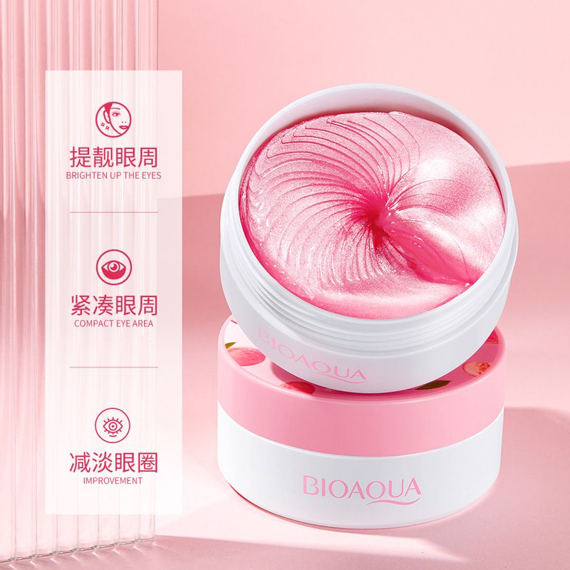Poquanya peach six peptides eye mask moisturizing and moisturizing to improve eye circumference reduce dark eye circles moisturizing eye mask sticking eye care details Picture