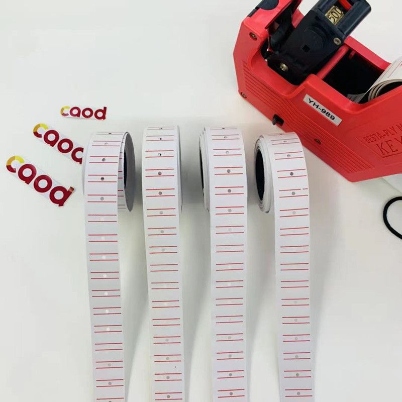 21*12mm 500片不干胶打价纸 单排超市标价纸标签 普通白色双线红详情7