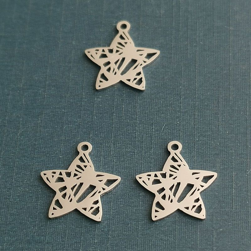 Mirror stainless steel Gold star Titanium steel pendant Geometric five-pointed star DIY necklace bracelet accessory pendant