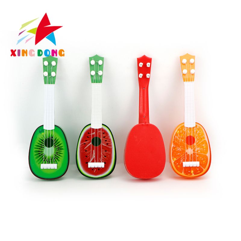 Four mixed sets of children's toys, fruit ukulele guitars, and small guitars for beginners details Picture