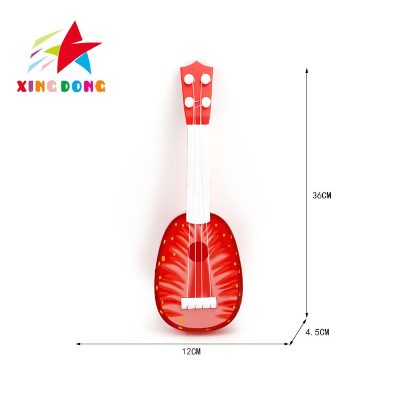 Four mixed sets of children's toys, fruit ukulele guitars, and small guitars for beginners Specification image