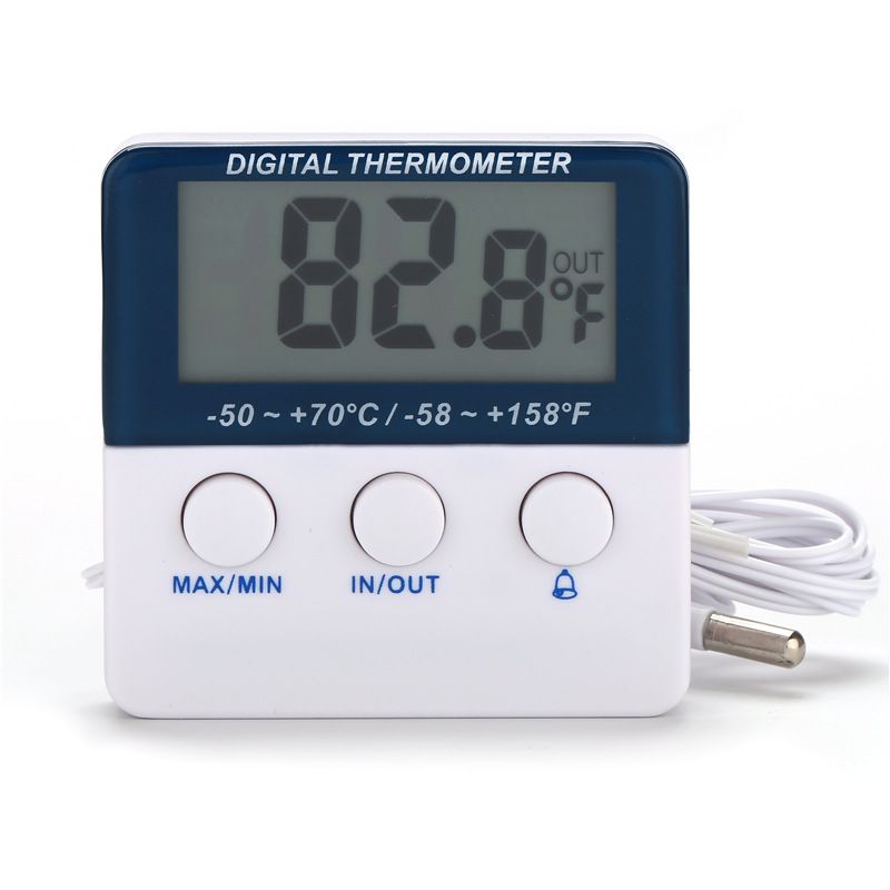 冰箱水族室内外电子温度计 带报警功能温度监测仪