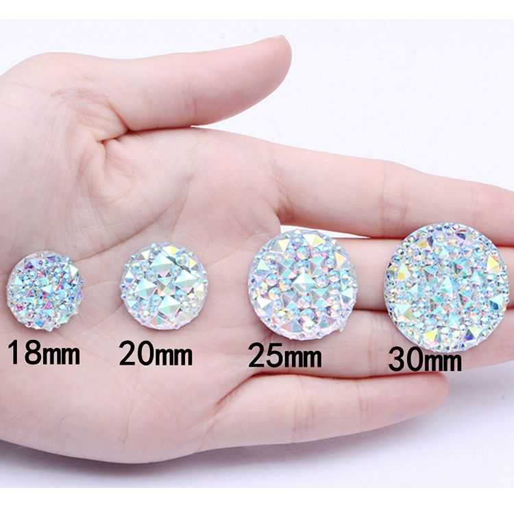 圆形树脂钻菠萝面罗纹面亚克力钻手机贴钻头饰耳饰DIY配件