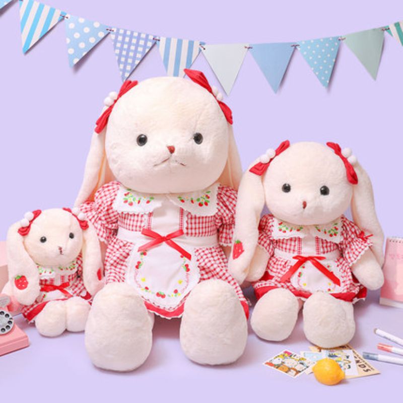 洛丽塔兔子毛绒玩具女孩床上睡觉抱枕大号布娃娃公仔安抚陪睡玩偶图